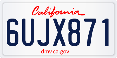CA license plate 6UJX871
