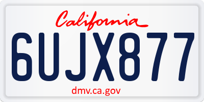 CA license plate 6UJX877