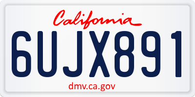 CA license plate 6UJX891