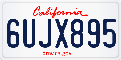 CA license plate 6UJX895