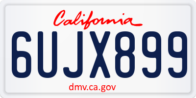 CA license plate 6UJX899