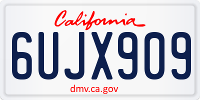 CA license plate 6UJX909