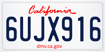 CA license plate 6UJX916