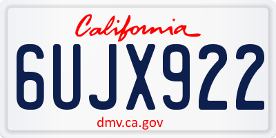 CA license plate 6UJX922