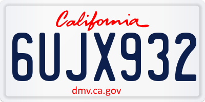 CA license plate 6UJX932