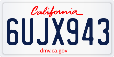CA license plate 6UJX943