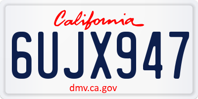 CA license plate 6UJX947