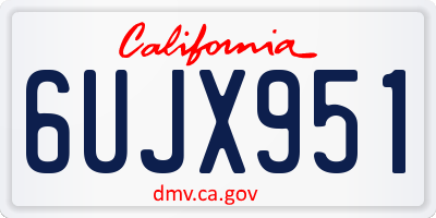 CA license plate 6UJX951