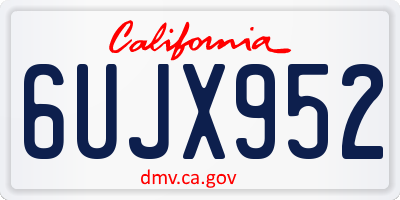 CA license plate 6UJX952
