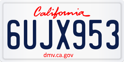 CA license plate 6UJX953