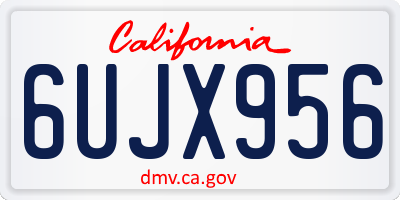 CA license plate 6UJX956