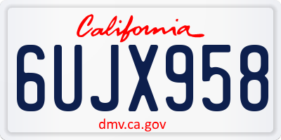 CA license plate 6UJX958