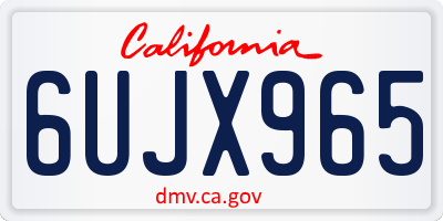CA license plate 6UJX965