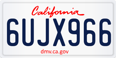 CA license plate 6UJX966