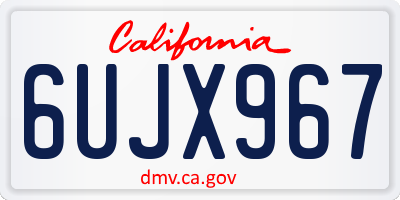 CA license plate 6UJX967