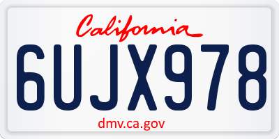 CA license plate 6UJX978