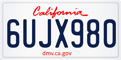 CA license plate 6UJX980
