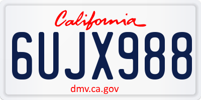 CA license plate 6UJX988