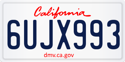 CA license plate 6UJX993