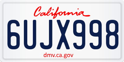 CA license plate 6UJX998