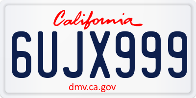 CA license plate 6UJX999