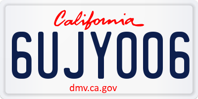 CA license plate 6UJY006