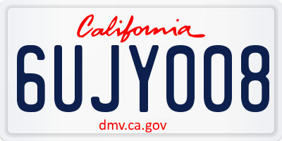 CA license plate 6UJY008