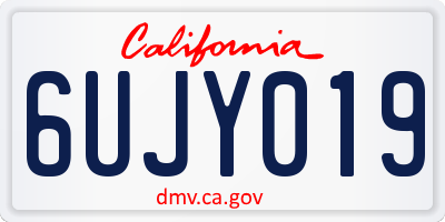 CA license plate 6UJY019