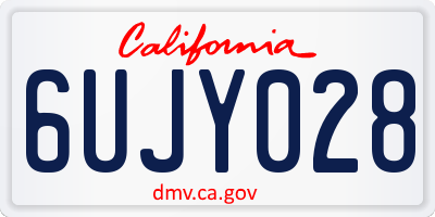 CA license plate 6UJY028