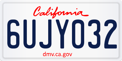 CA license plate 6UJY032