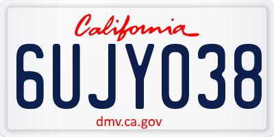 CA license plate 6UJY038