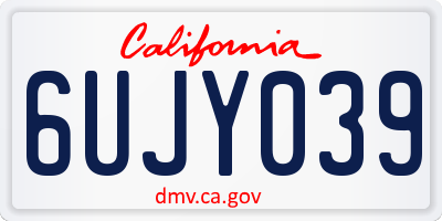 CA license plate 6UJY039