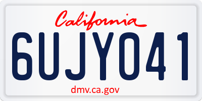 CA license plate 6UJY041