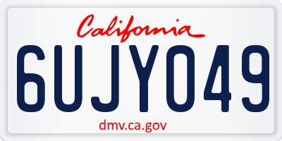 CA license plate 6UJY049