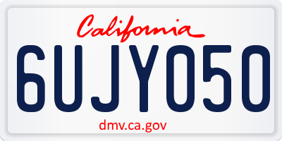 CA license plate 6UJY050