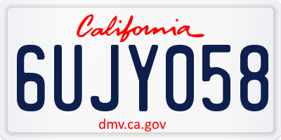 CA license plate 6UJY058