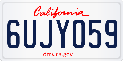 CA license plate 6UJY059