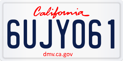 CA license plate 6UJY061