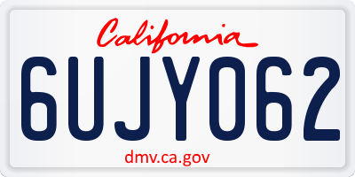 CA license plate 6UJY062