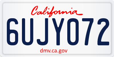 CA license plate 6UJY072