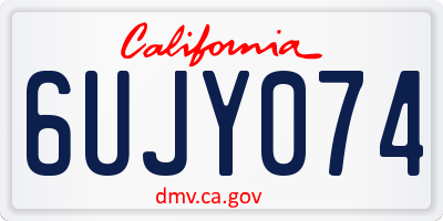 CA license plate 6UJY074