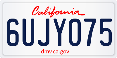 CA license plate 6UJY075