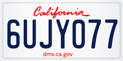 CA license plate 6UJY077
