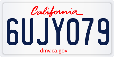 CA license plate 6UJY079