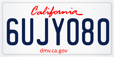 CA license plate 6UJY080