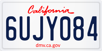 CA license plate 6UJY084