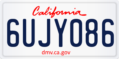 CA license plate 6UJY086
