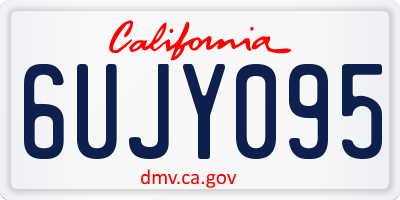 CA license plate 6UJY095