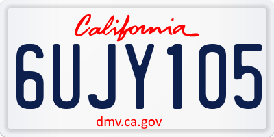 CA license plate 6UJY105