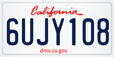 CA license plate 6UJY108